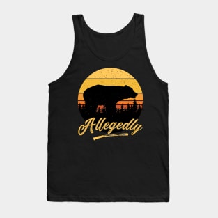 Allegedly Bear Vintage Retro Sunset Distress Gift Tank Top